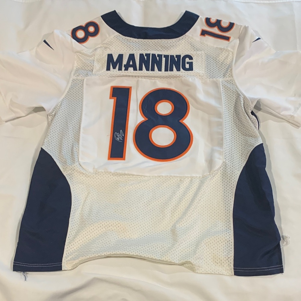 Nike White and Navy Jersey with Orange Accents